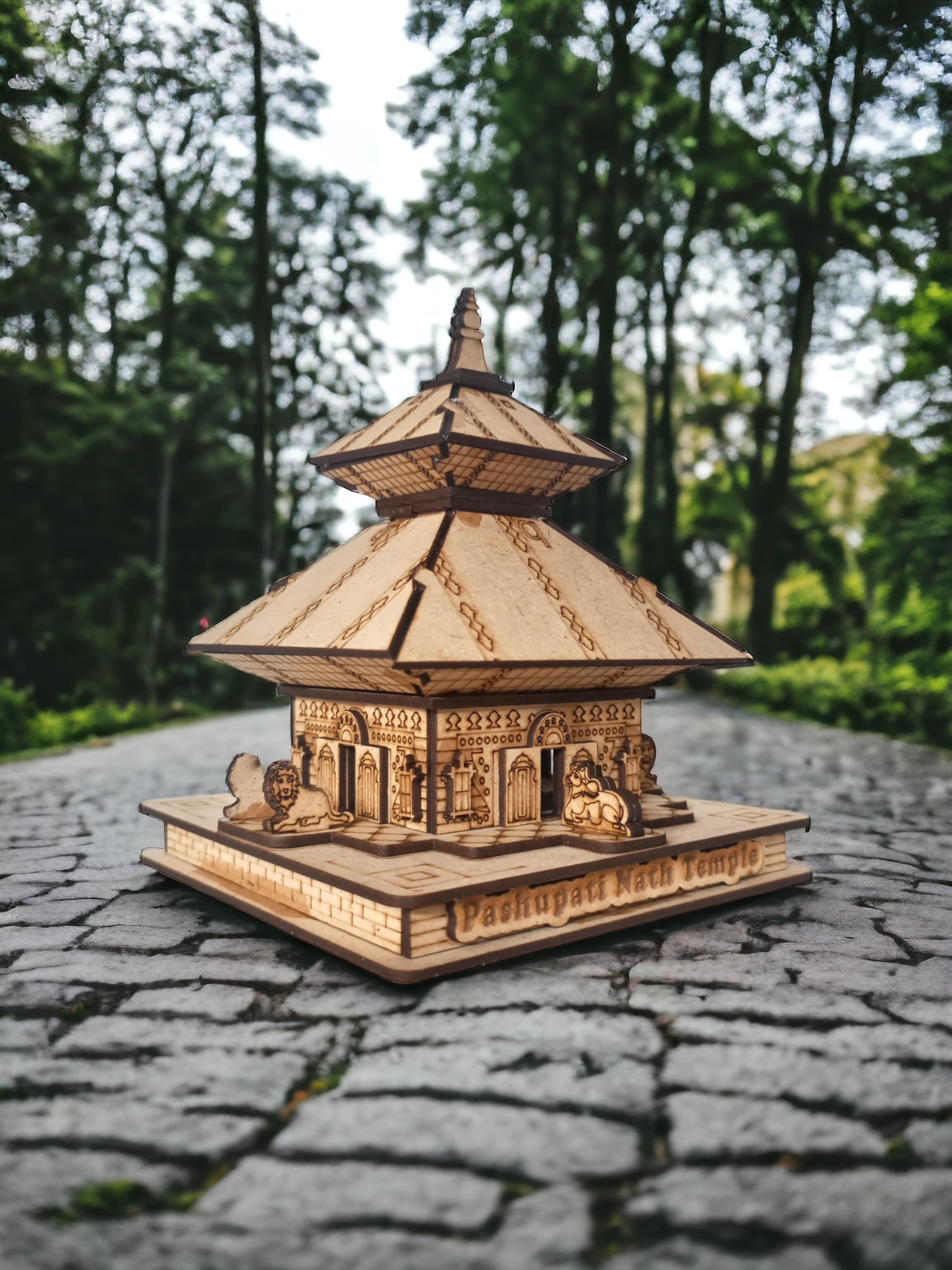 Pashupatinath Temple,Nepal  -Hand Crafted Wooden 3D Replica