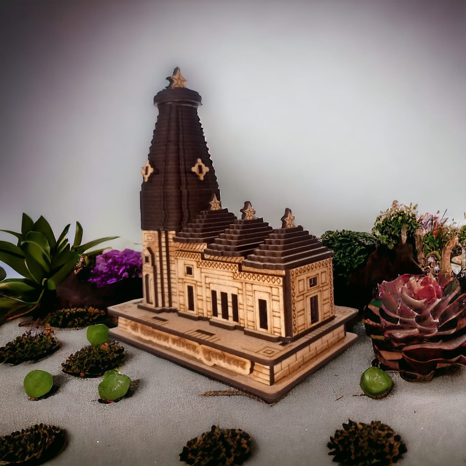 Lingraj Temple -Hand Crafted Wooden 3D Replica