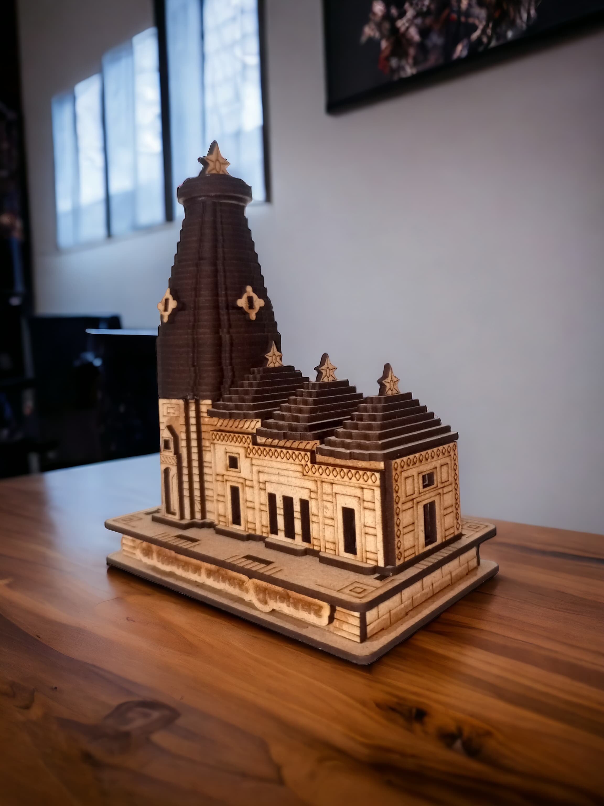 Lingraj Temple -Hand Crafted Wooden 3D Replica