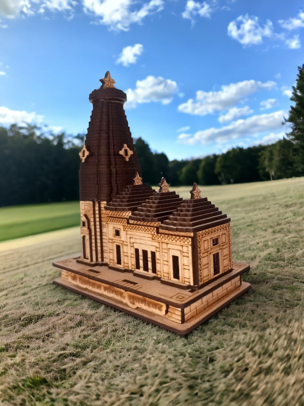 Lingraj Temple -Hand Crafted Wooden 3D Replica