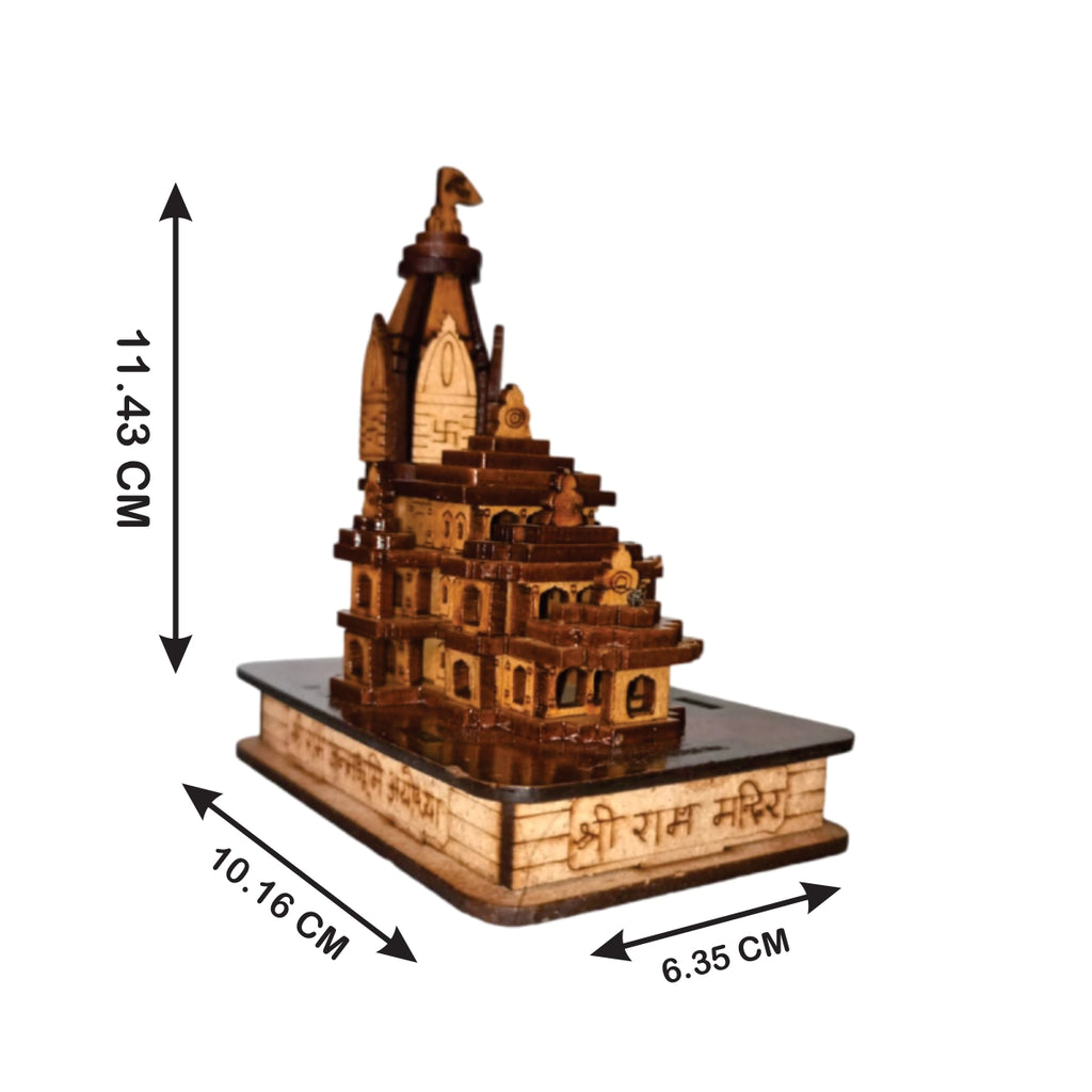 Shri Ram Janmabhoomi Wooden Mandir  Mini 3d Replica @ ₹99/-
