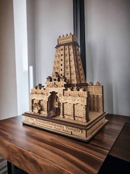 Ramanathaswamy Padmanabhaswamy Temple ,Tamilnadu -Hand Crafted Wooden 3D Replica