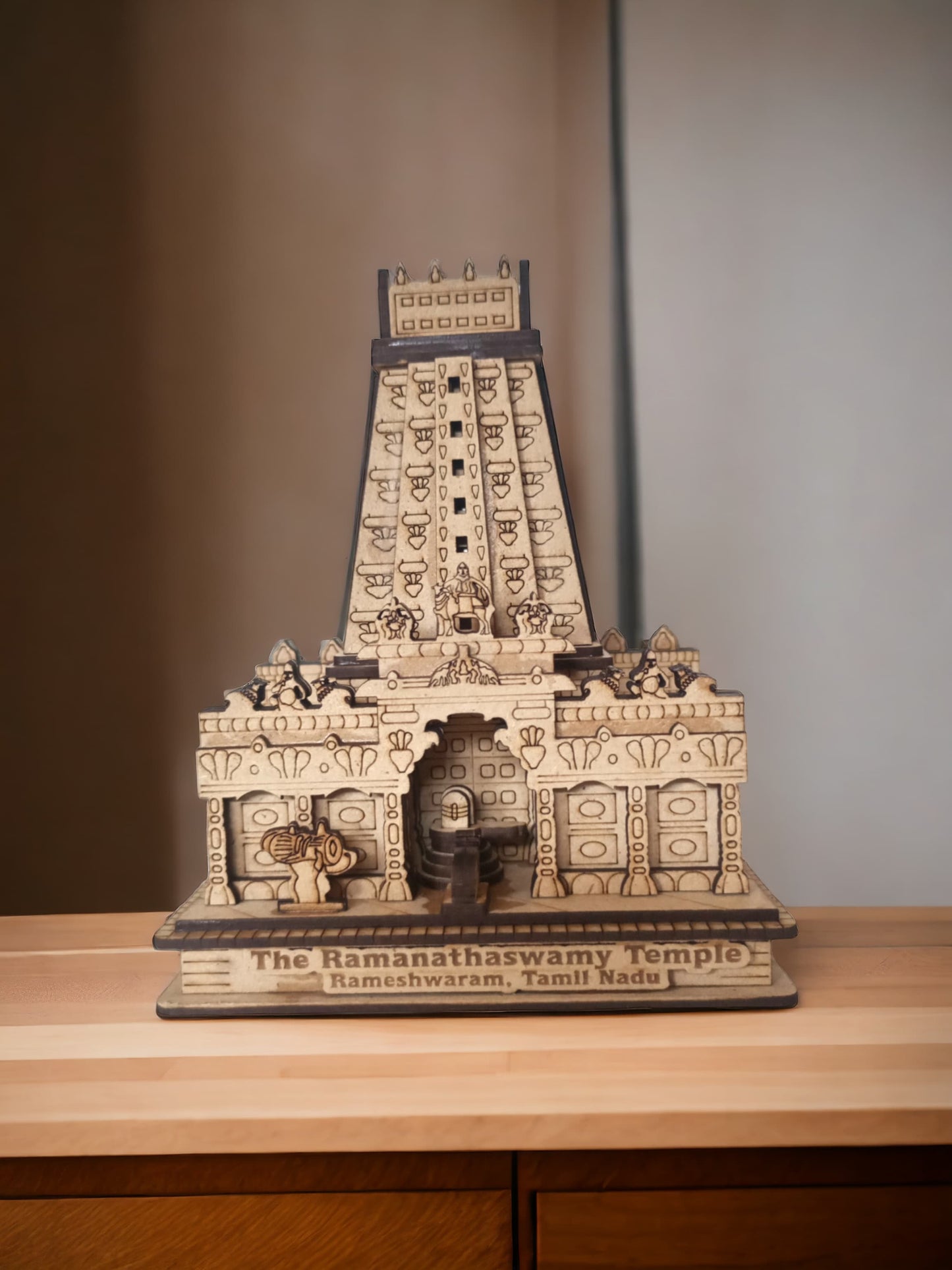 Ramanathaswamy Padmanabhaswamy Temple ,Tamilnadu -Hand Crafted Wooden 3D Replica