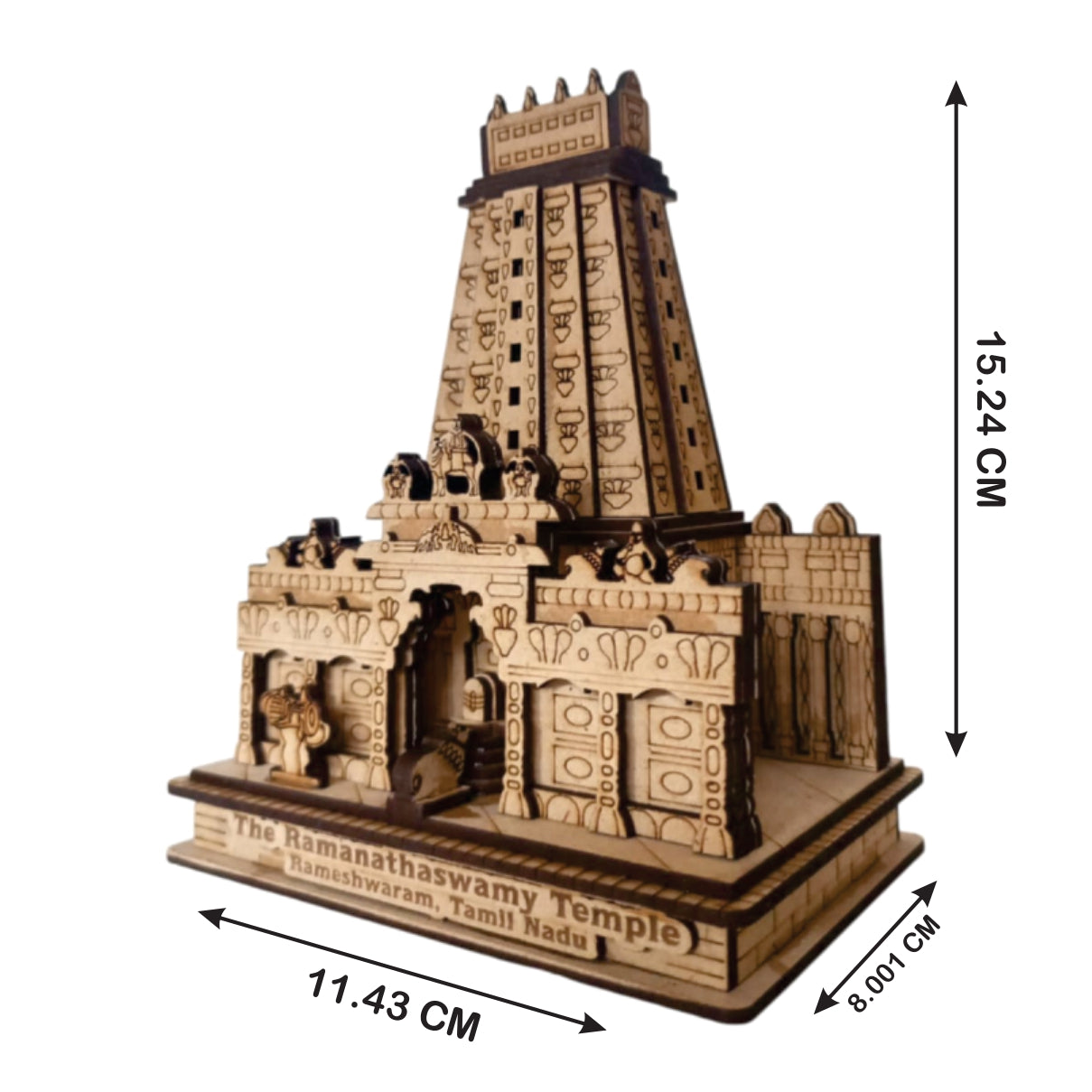 Ramanathaswamy Padmanabhaswamy Temple ,Tamilnadu -Hand Crafted Wooden 3D Replica