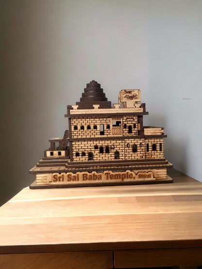 SaiBaba Temple ,Shirdi -Hand Crafted Wooden 3D Replica