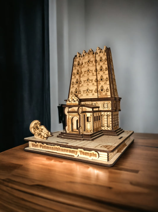 Padmanabhaswamy Temple ,Kerala -Hand Crafted Wooden 3D Replica