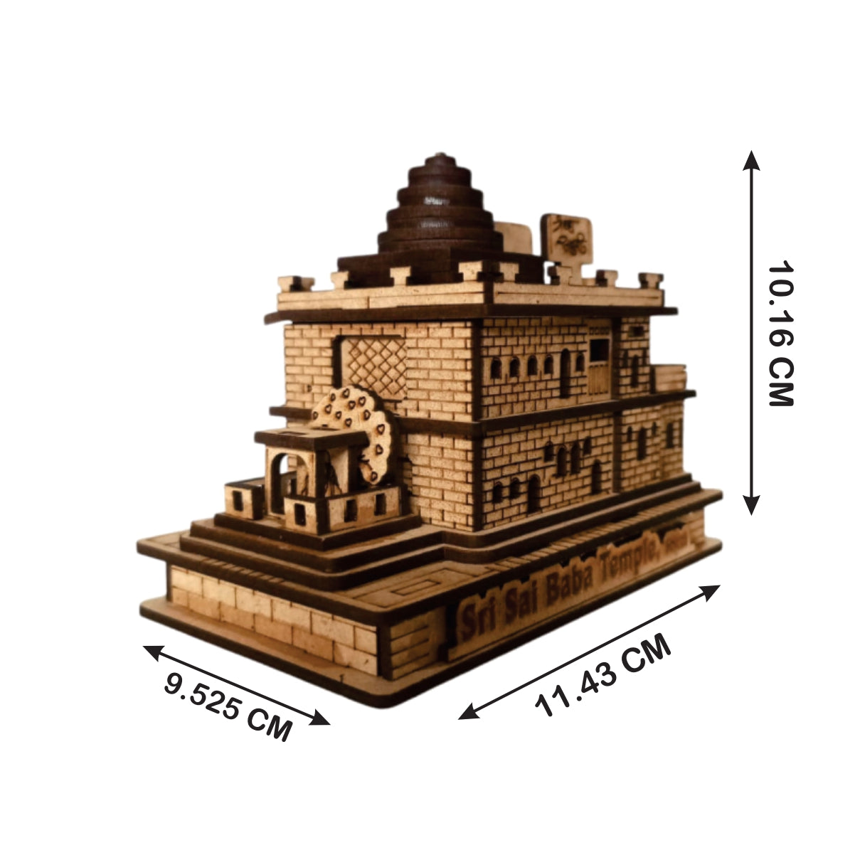 SaiBaba Temple ,Shirdi -Hand Crafted Wooden 3D Replica