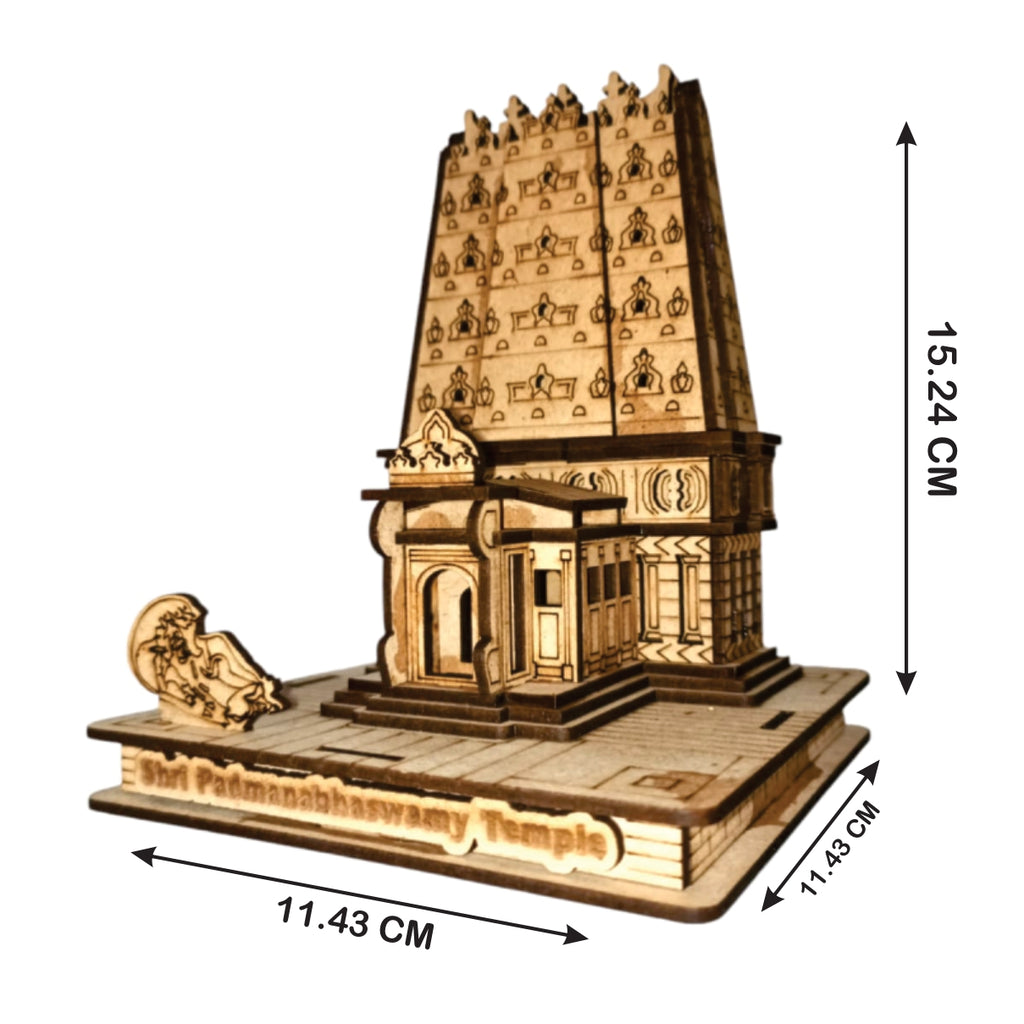 Padmanabhaswamy Temple ,Kerala -Hand Crafted Wooden 3D Replica