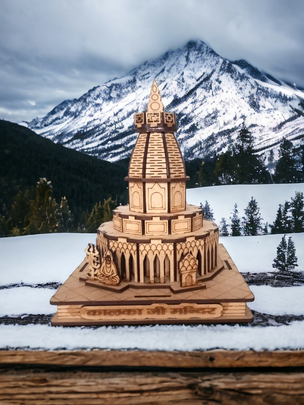 Kalka Ji Temple ,Delhi -Hand Crafted Wooden 3D Replica