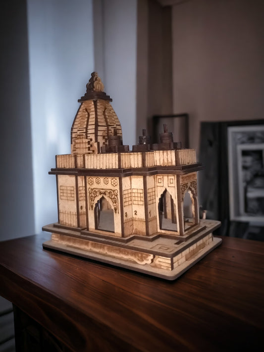 Bijasan Mata Temple , Indore &nbsp;- Hand Crafted Wooden 3D Replica