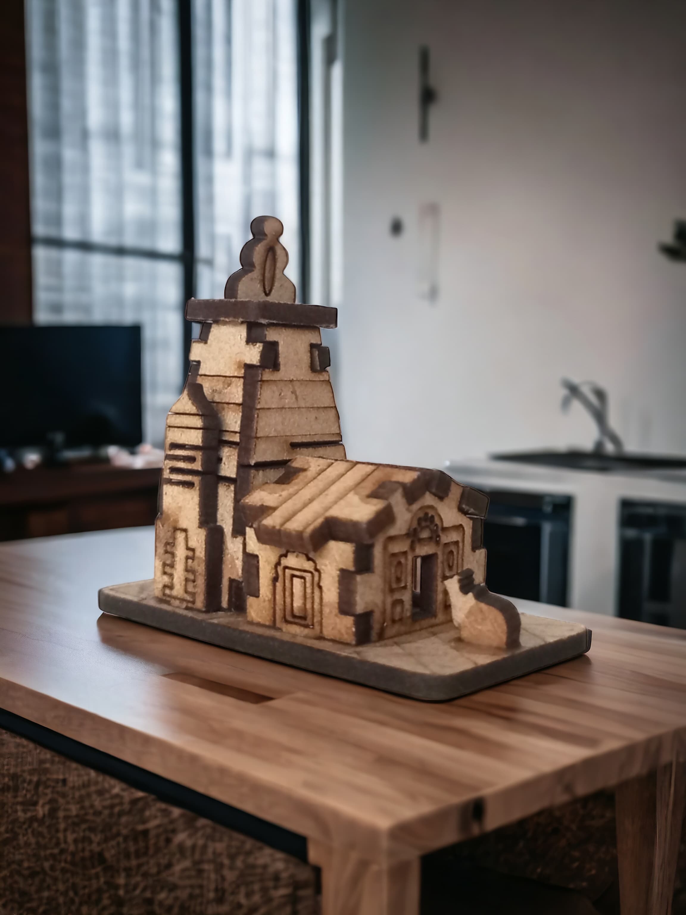 Kedarnath Mandir Wooden-Hand Crafted Wooden 3D Replica