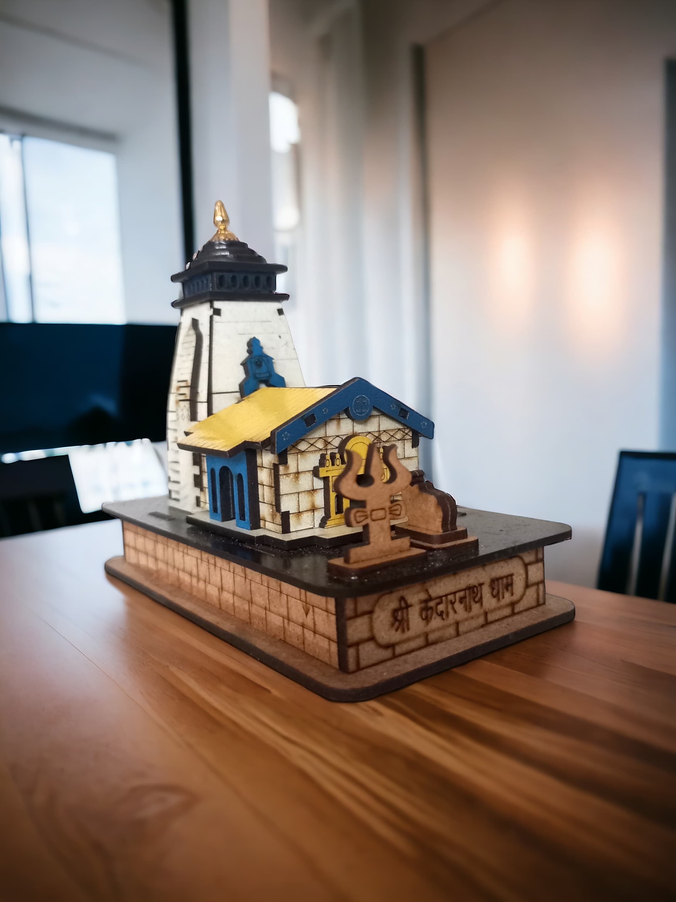 Kedarnath Mandir Wooden-Hand Crafted Wooden 3D Replica