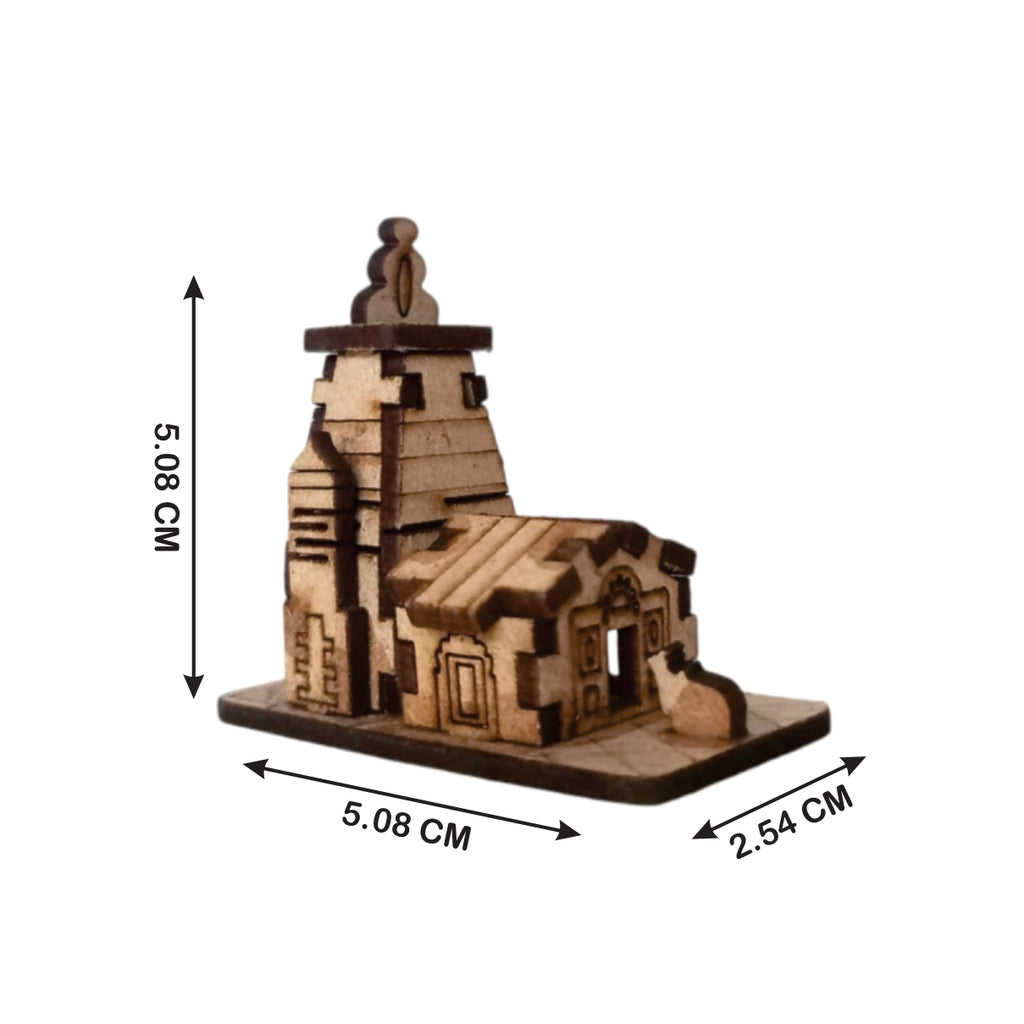 Kedarnath Mandir Wooden-Hand Crafted Wooden 3D Replica