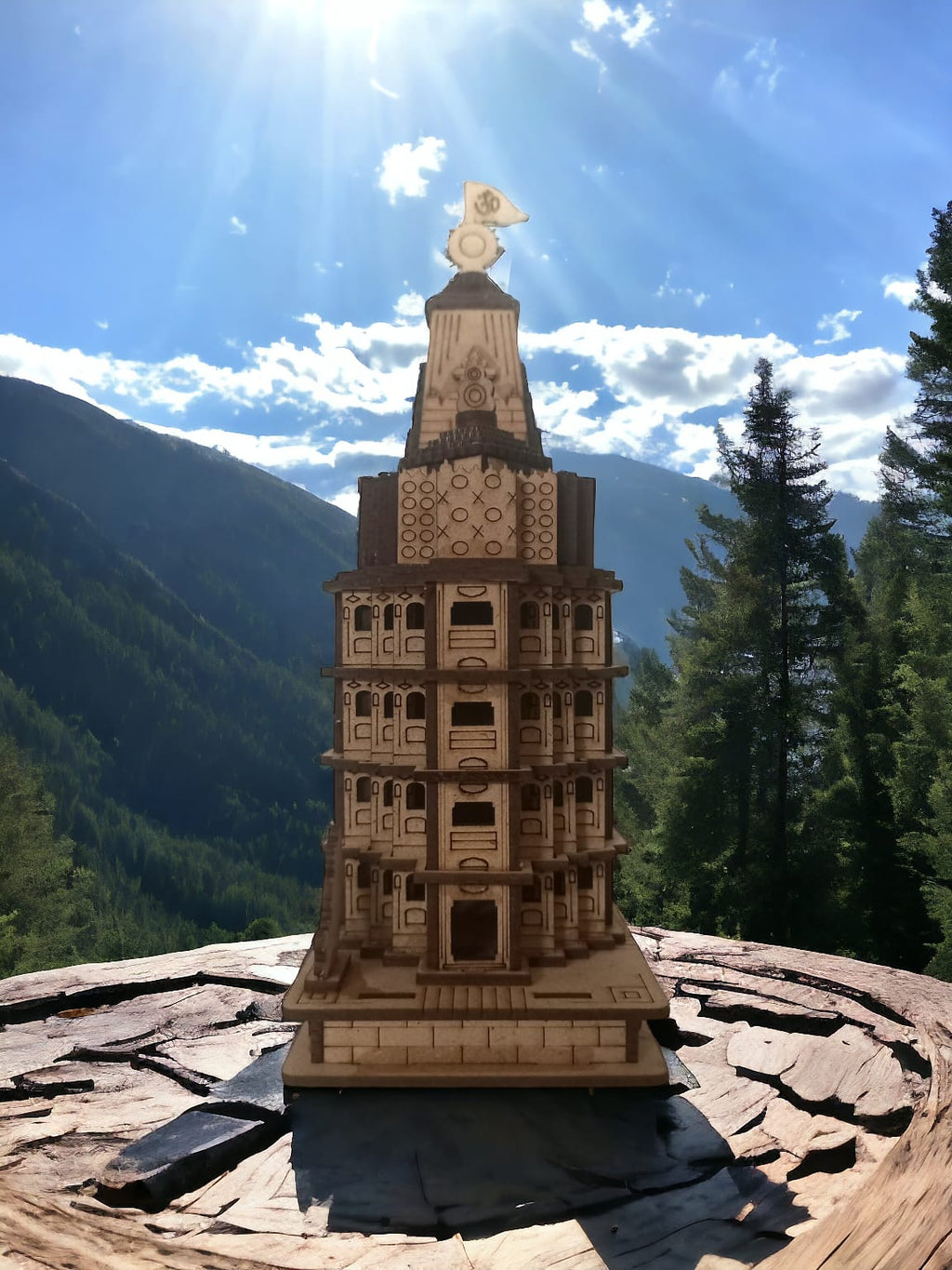 Dwarkadish Mandir ,Gujrat -Hand Crafted Wooden 3D Replica