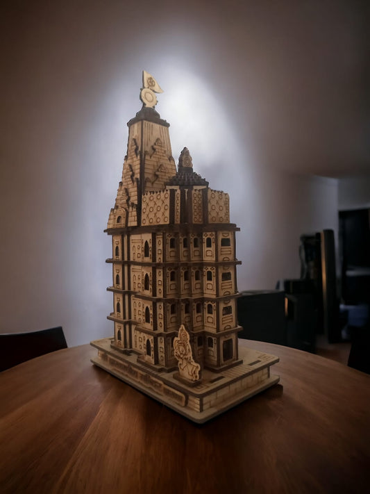 Dwarkadish Mandir ,Gujrat -Hand Crafted Wooden 3D Replica