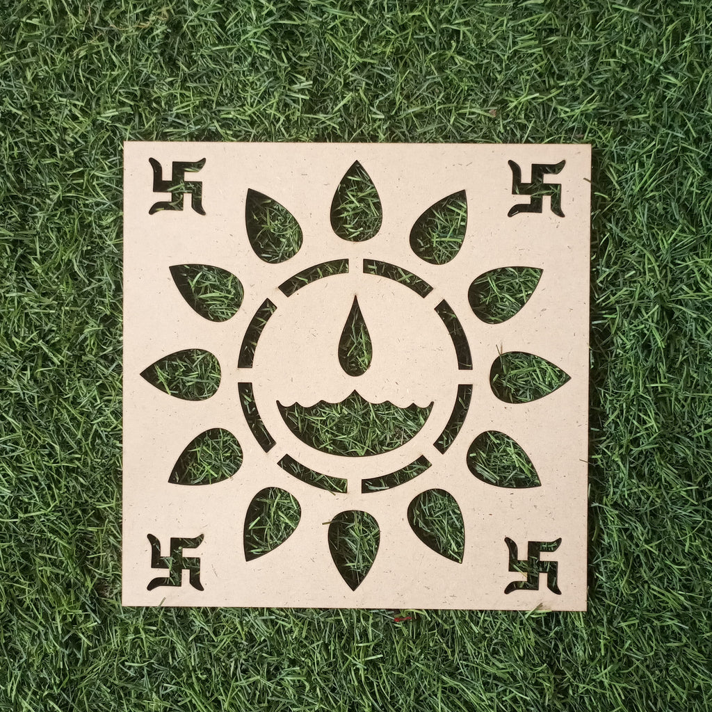 RANGOLI STENCILS COMBO SET OF 4 PEICE  (8 INCH)