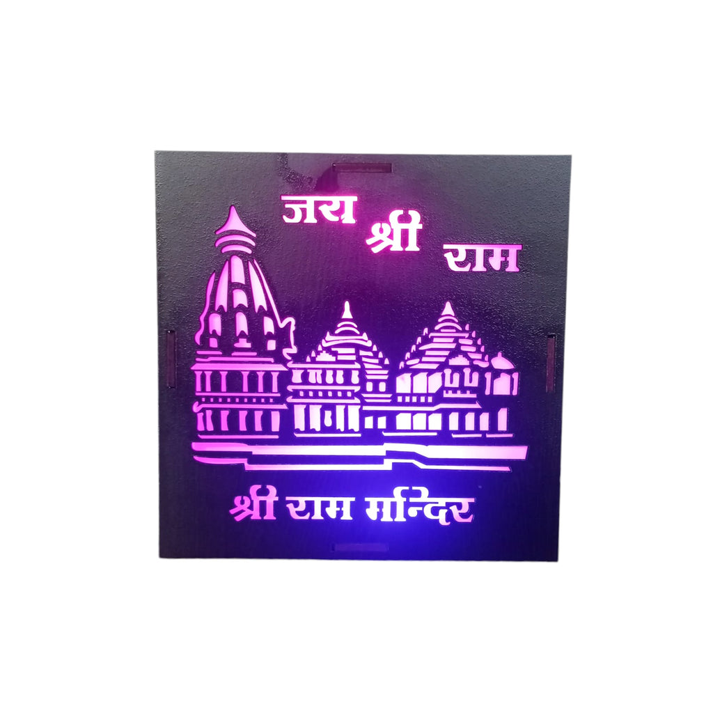 Ayodhya Ram Mandir Light Lamp-Hand Crafted Wooden 2D Replica