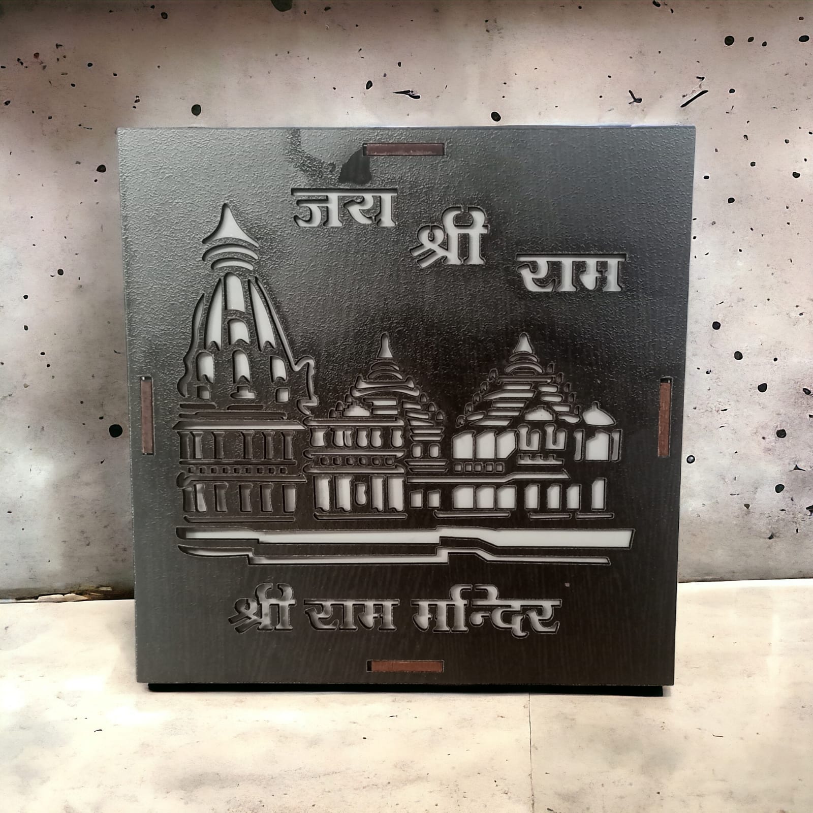Ayodhya Ram Mandir Light Lamp-Hand Crafted Wooden 2D Replica