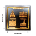 Char Dham 2D Frame-Hand Crafted Wooden 2D Replica