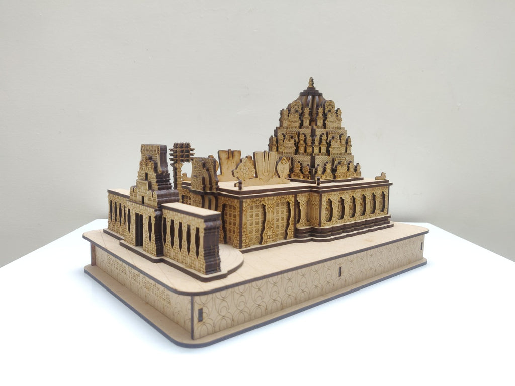 Wooden 3D Replica of Shri Venkateswara Temple | Tirupati Balaji Temple Model | Handcrafted Wooden Showpiece for Home Décor & Pooja RoomTirumala, Tirupati, Andra Pradesh